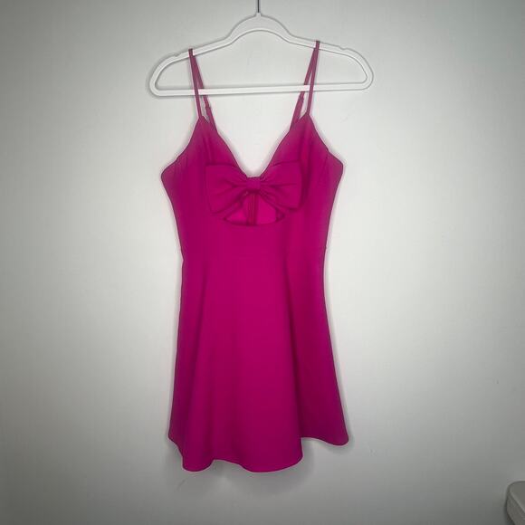 Lulu's Pink Better Bow-lieve It Cutout Skater Mini Dress - Picture 2 of 9